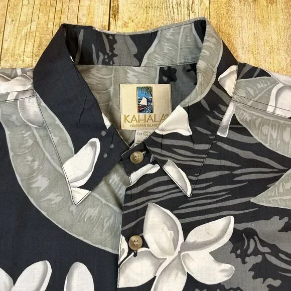 Kahala Hawaiian Shirt Large Made In USA Cotton Lawn Vintage